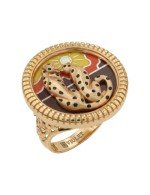 Кольцо из золота c эмалью