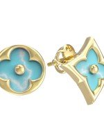 Серьги из лимонного золота c бирюзой