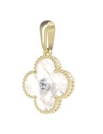 Подвеска из лимонного золота c бриллиантами и перламутром