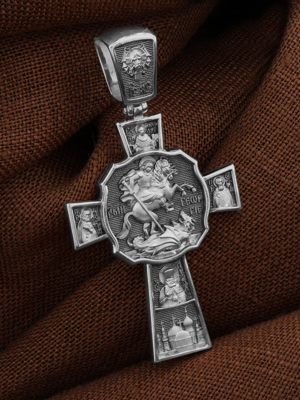 Крест из белого золота 585 пробы