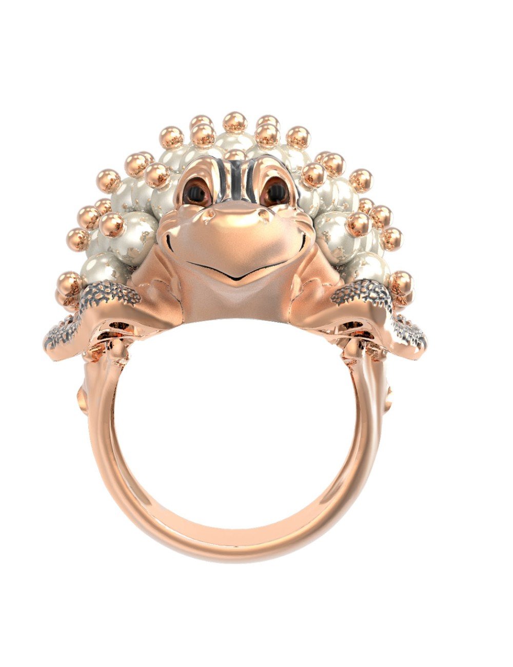 Кольцо из золота c эмалью и жемчугом