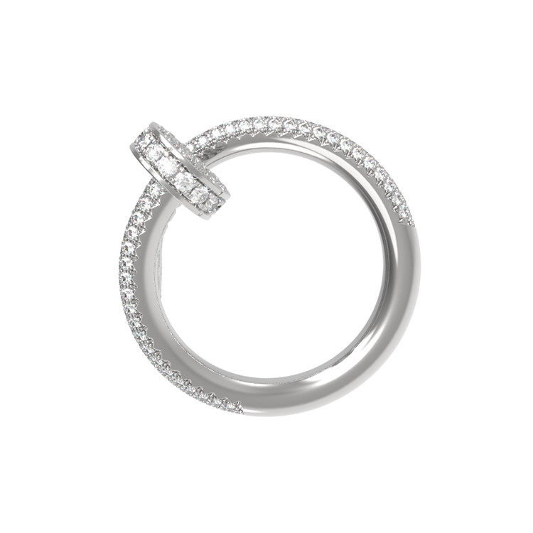 Кольцо из белого золота 585 пробы c бриллиантами