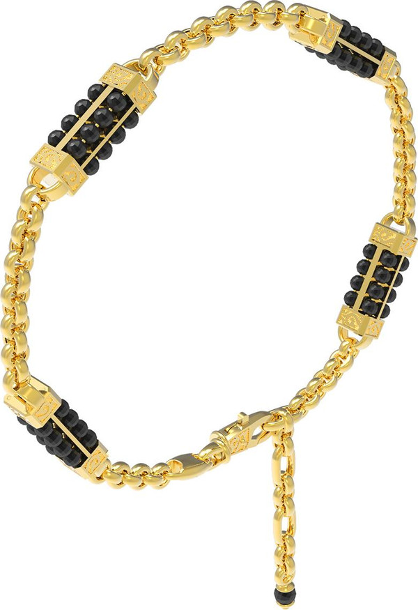 Браслет из лимонного золота 585 пробы c ониксом