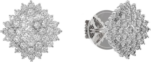 Серьги из белого золота 585 пробы c бриллиантами