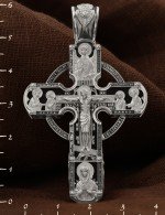 Крест из белого золота c эбеновым деревом