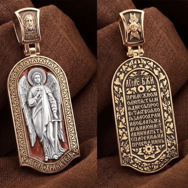 Образок из золота c эмалью