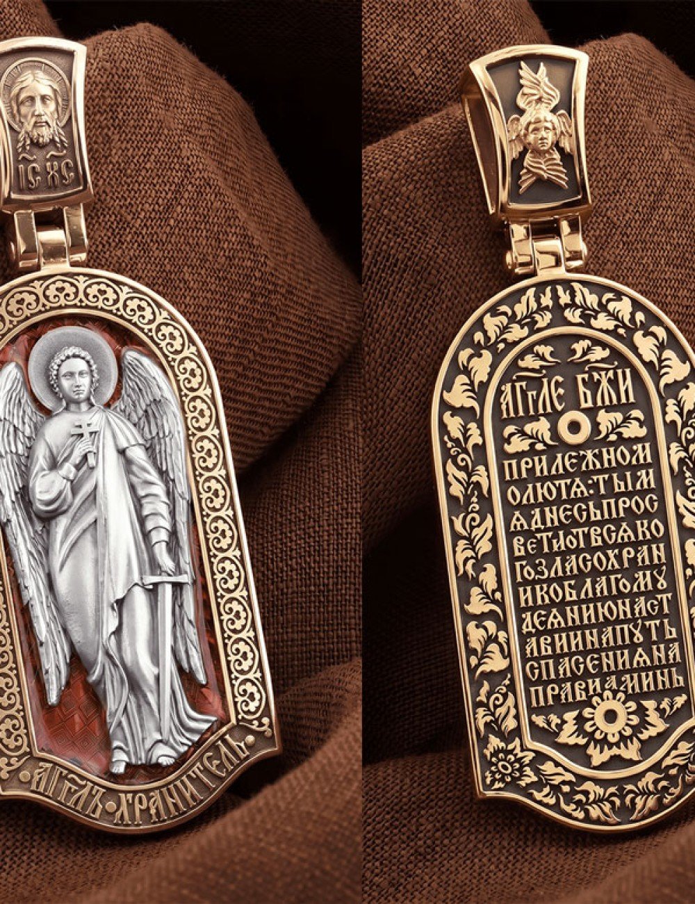 Образок из золота c эмалью