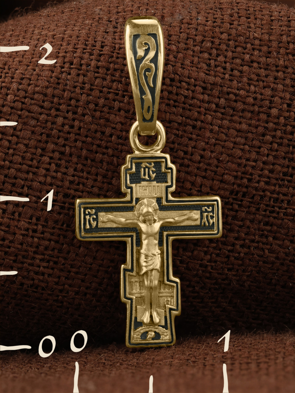 Крест из лимонного золота 585 пробы