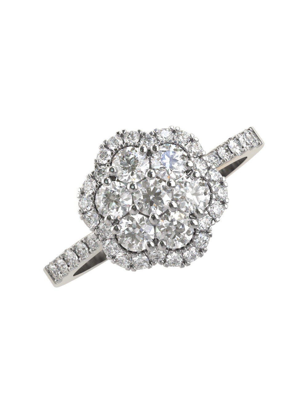 Кольцо из белого золота c бриллиантами