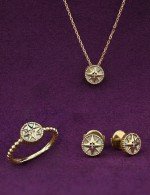 Колье из лимонного золота c бриллиантами и перламутром