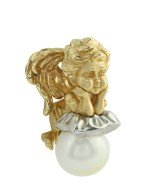 Подвеска из лимонного золота c жемчугом