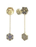 Серьги из лимонного золота c лазуритом и перламутром