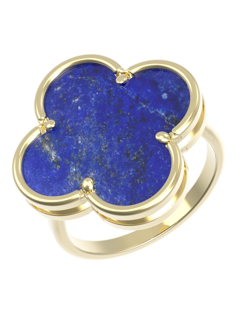 Кольцо из лимонного золота c лазуритом