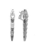 Серьги из белого золота c бриллиантами и ониксом