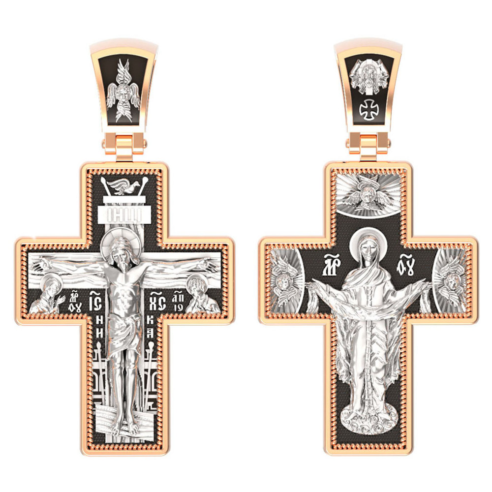 Крест из красного золота 585 пробы