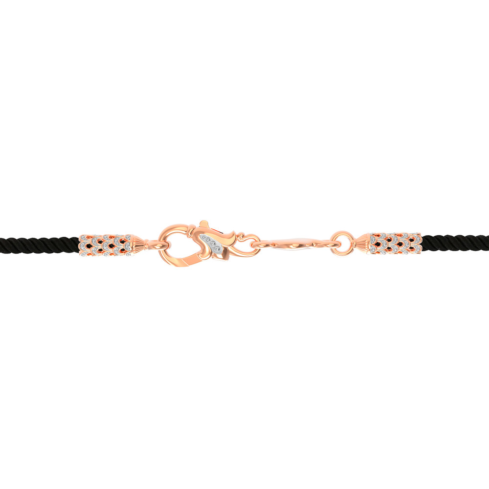 Цепь-шнурок шелк из красного золота 585 пробы c шёлковым шнурком