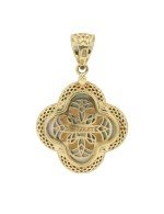 Подвеска из лимонного золота c эмалью и перламутром