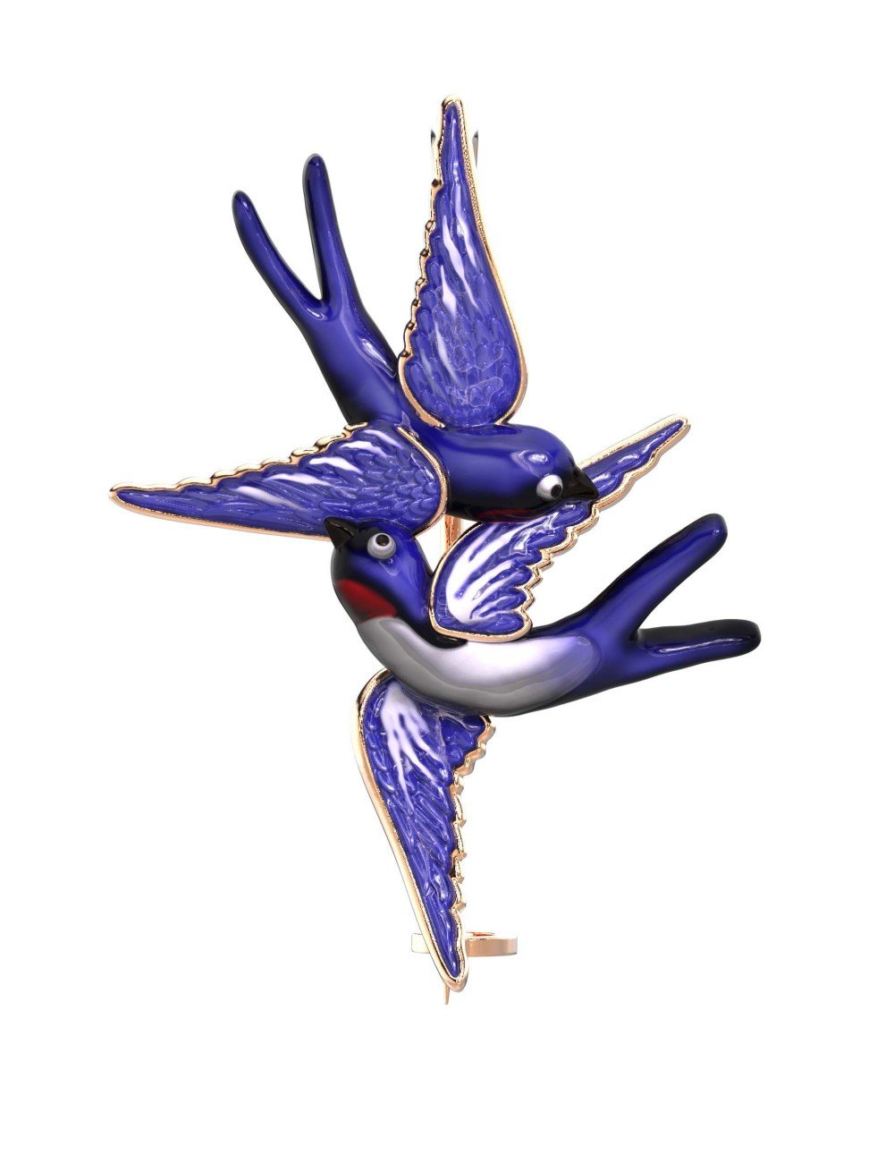 Брошь из золота c эмалью