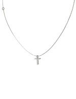 Крест из белого золота c бриллиантами