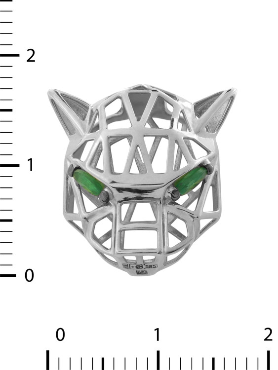 Подвеска из белого золота 585 пробы c изумрудом