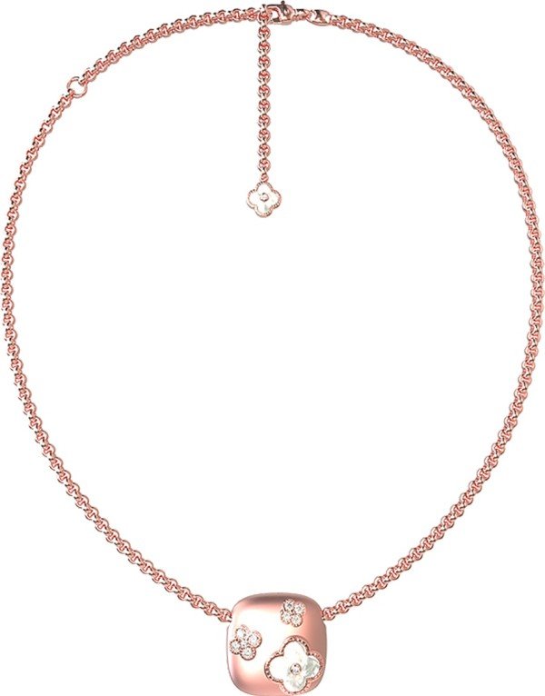 Колье из розового золота c бриллиантами и перламутром