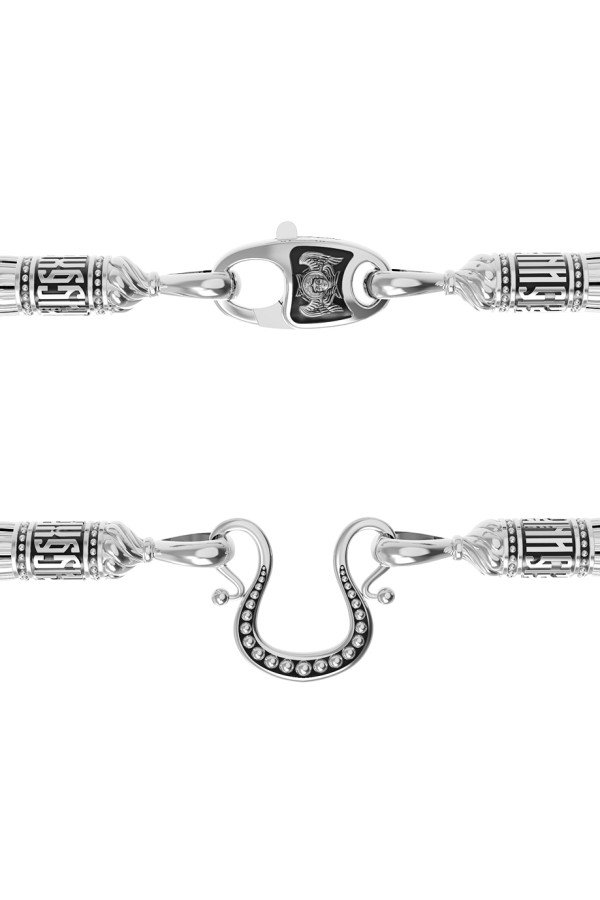 Шнурок шёлковый из белого золота c шёлковым шнурком