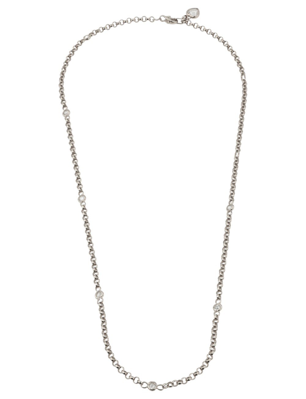 Цепь из белого золота c фианитом