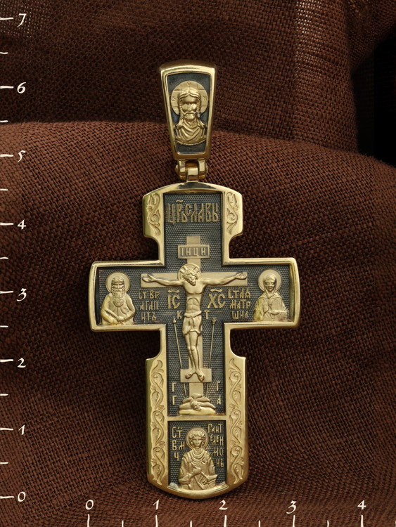 Крест из лимонного золота 585 пробы