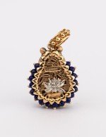 Подвеска из золота c эмалью и лазуритом