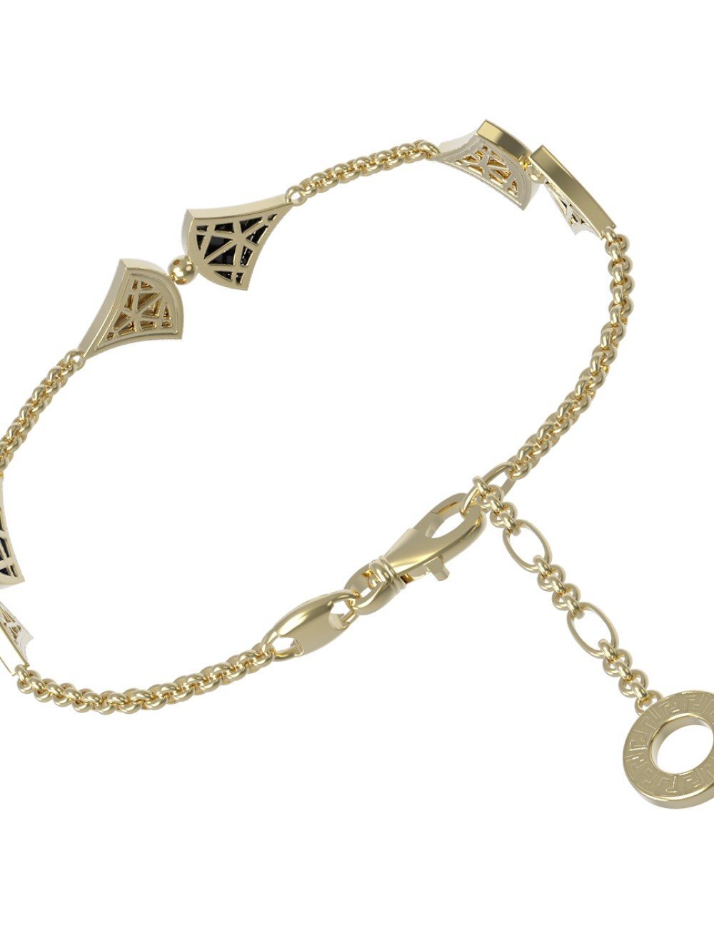 Браслет из лимонного золота c бриллиантами и лазуритом