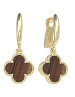 Серьги из лимонного золота c тигровым глазом