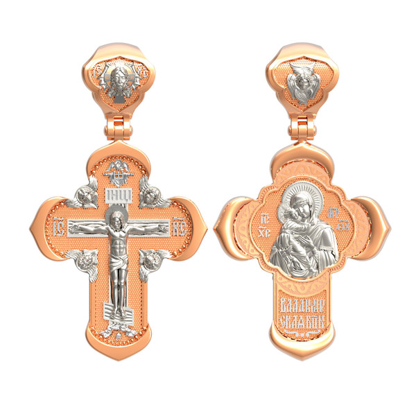 Крест из красного золота 585 пробы