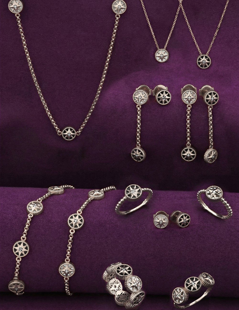 Кольцо из белого золота c бриллиантами и ониксом