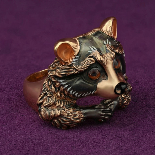 Кольцо из красного золота 585 пробы c эмалью