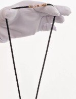 Гайтан из золота c кожаным шнурком