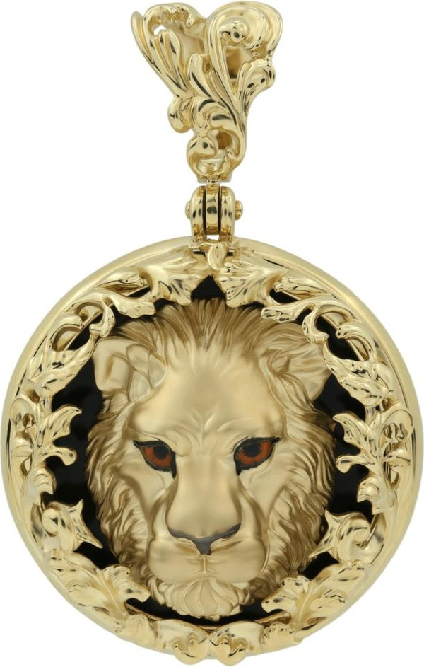 Подвеска из лимонного золота 585 пробы c эмалью и ониксом