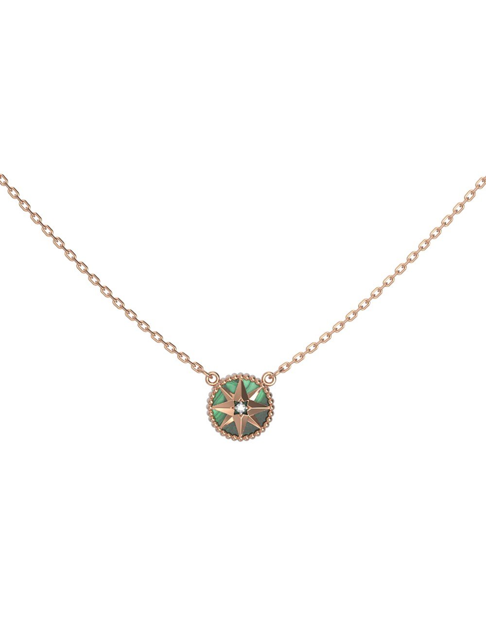 Колье из золота c бриллиантами и малахитом