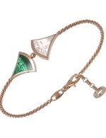 Браслет из золота c малахитом и перламутром