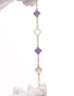 Браслет из лимонного золота c лазуритом и перламутром