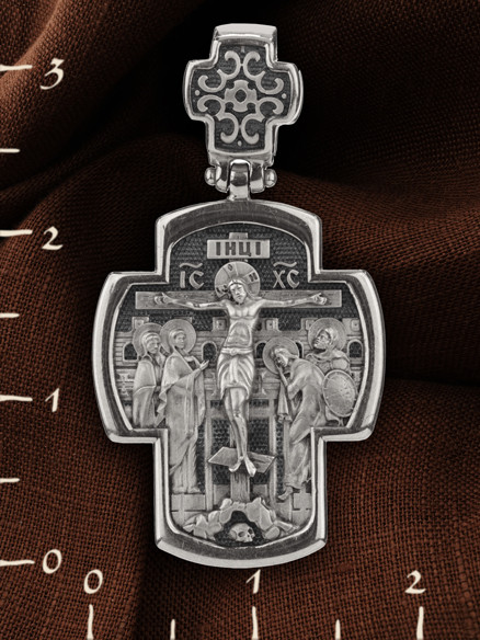 Крест из белого золота 585 пробы