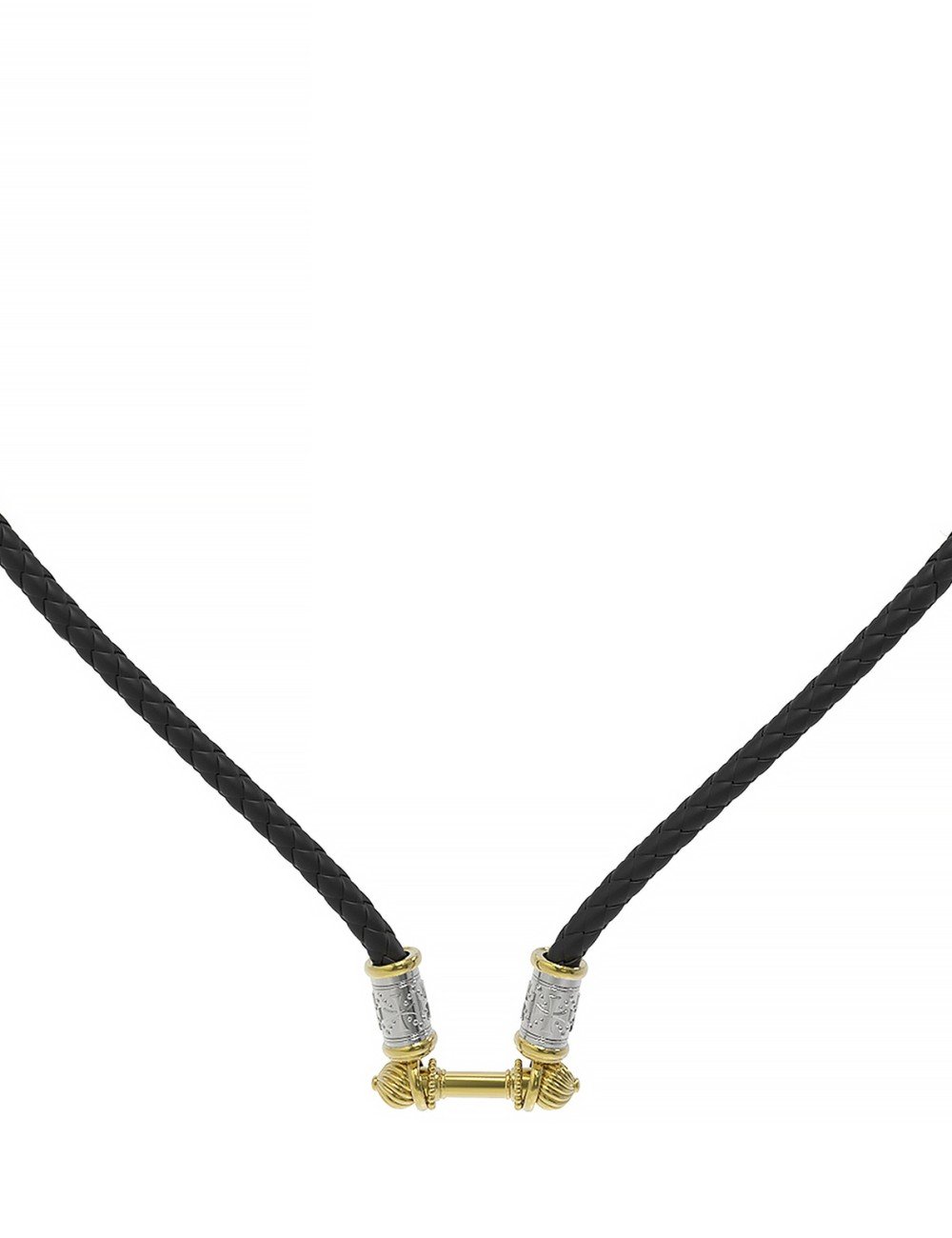 Гайтан из лимонного золота c кожаным шнурком