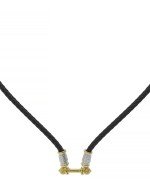Гайтан из лимонного золота c кожаным шнурком