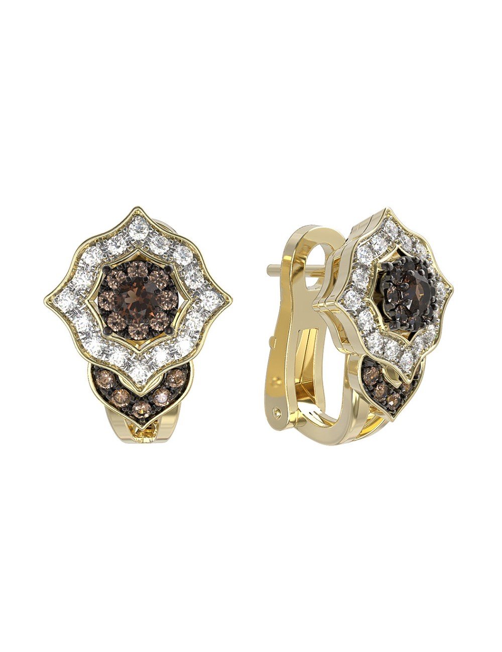 Серьги из лимонного золота c бриллиантами