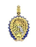 Подвеска из лимонного золота c эмалью и лазуритом