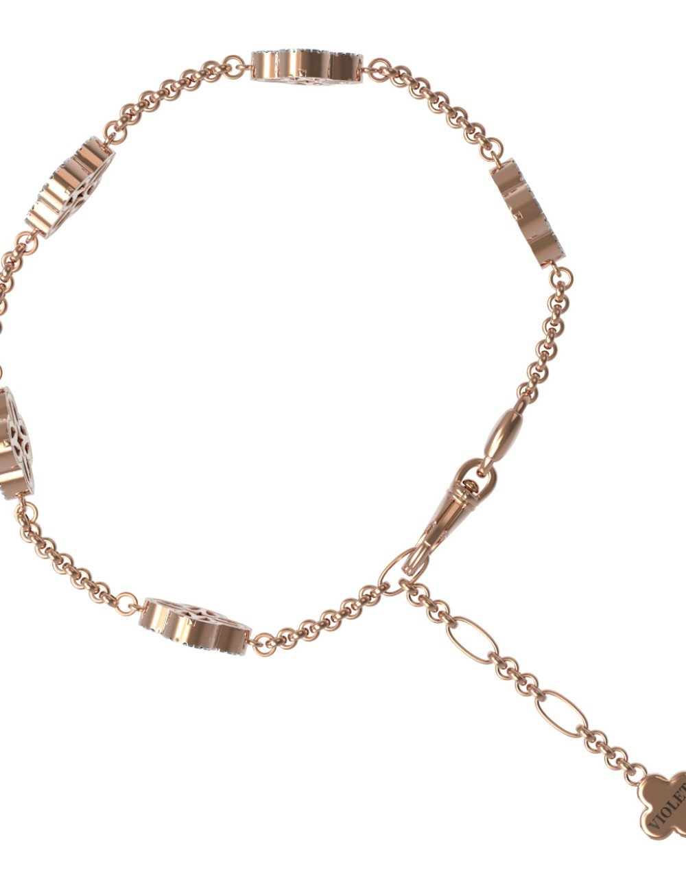 Браслет из золота c бриллиантами, лазуритом и перламутром