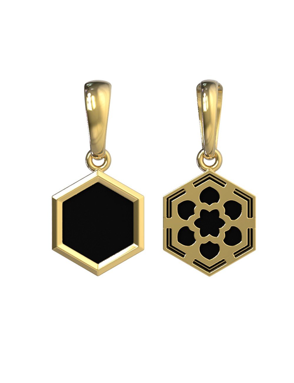 Подвеска из лимонного золота c ониксом