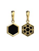 Подвеска из лимонного золота c ониксом