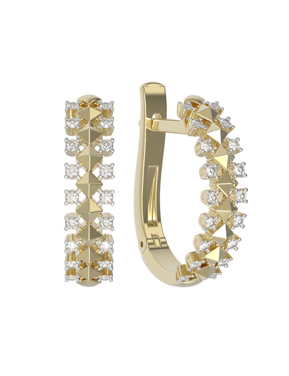 Серьги из лимонного золота c бриллиантами