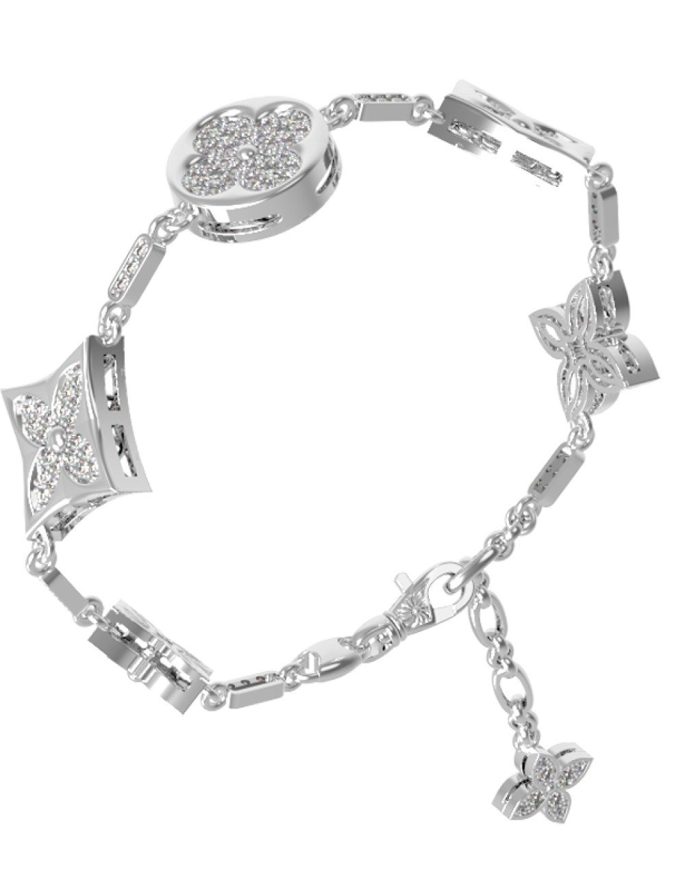 Браслет из белого золота c бриллиантами