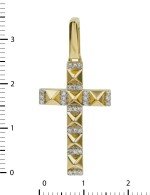 Крест из лимонного золота c бриллиантами